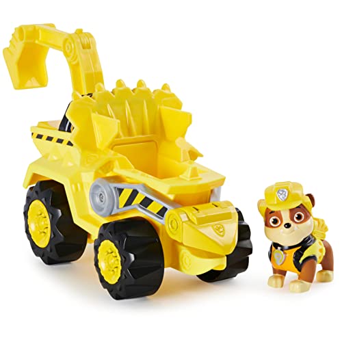 Spin Master 6059519 PAW PATROL Dino Rescue Rubbles Basis Fahrzeug mit Rückzieh-Mechanismus, inklusive Hundefigur und Überraschungs-Dino, Spielzeug für Kinder ab 3 Jahren