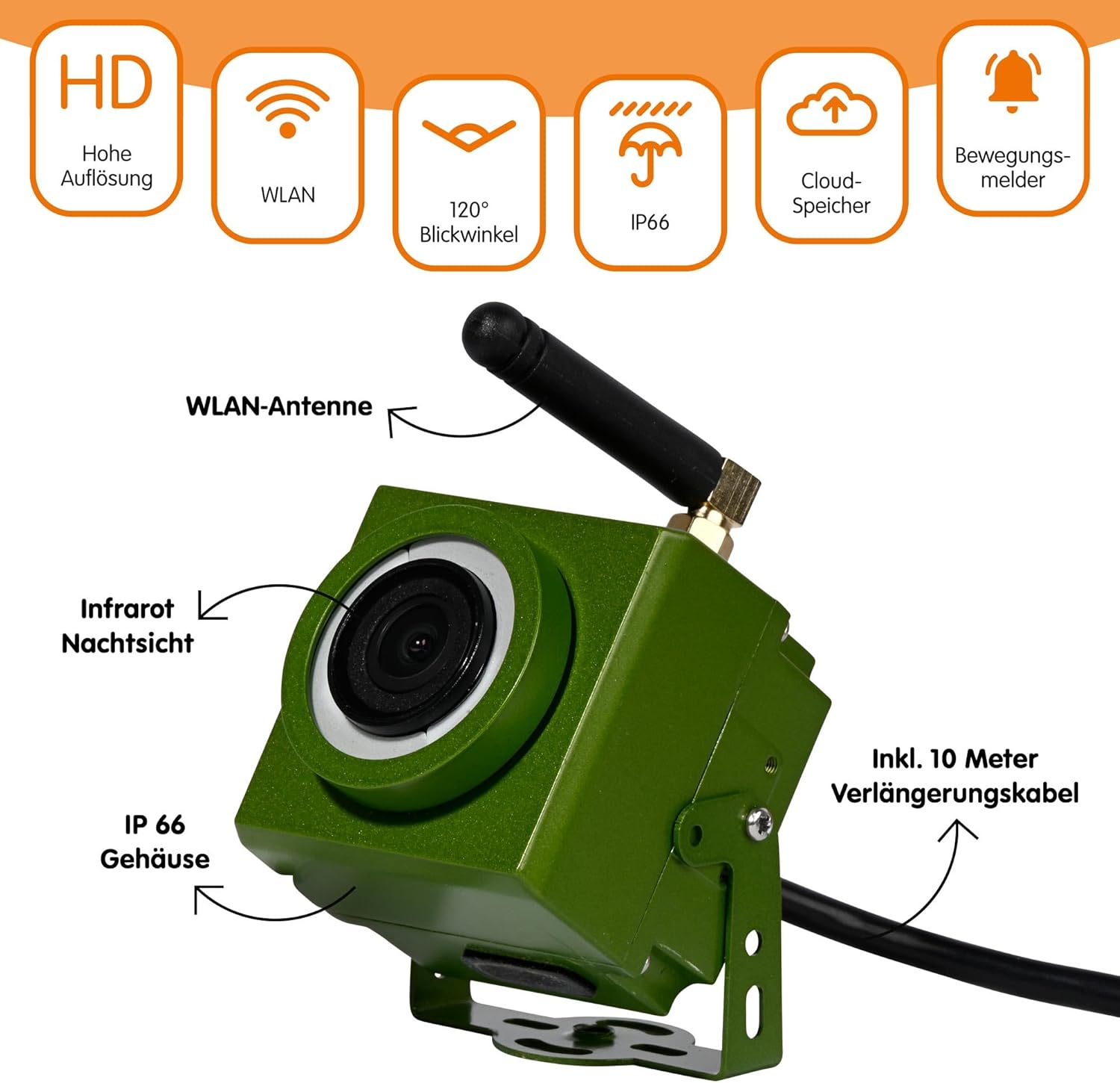 dobar Großer Nistkasten Flachdach aus Holz inklusive HD WiFi-Kamera und App mit austauschbaren Einfluglöchern - 35,5 x 22,5 x 38,5 cm  Grün-Braun