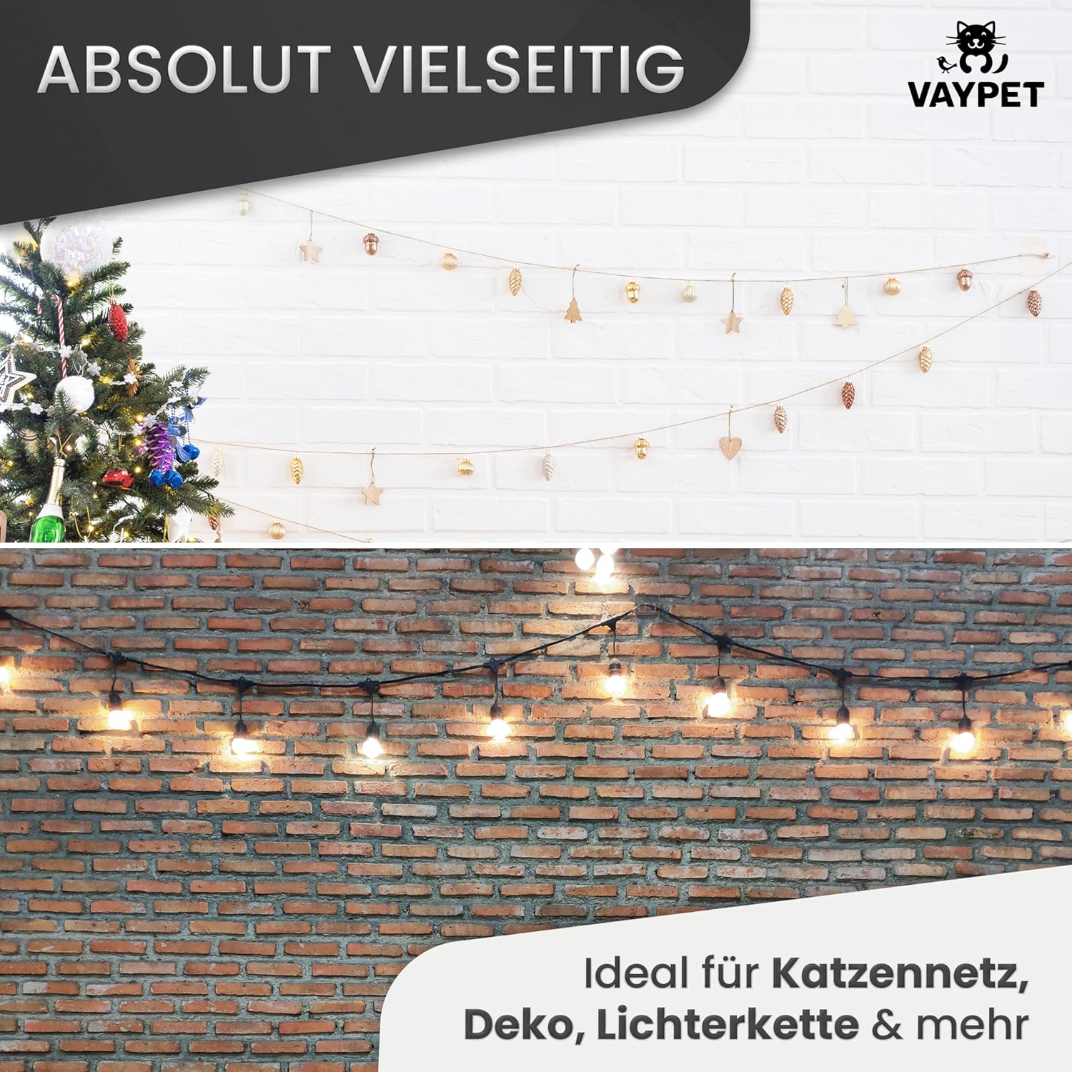 VAYPET 50 Klebehaken transparent & 1x Silikonkleber zur Befestigung Lichterketten Ketzennetz usw.