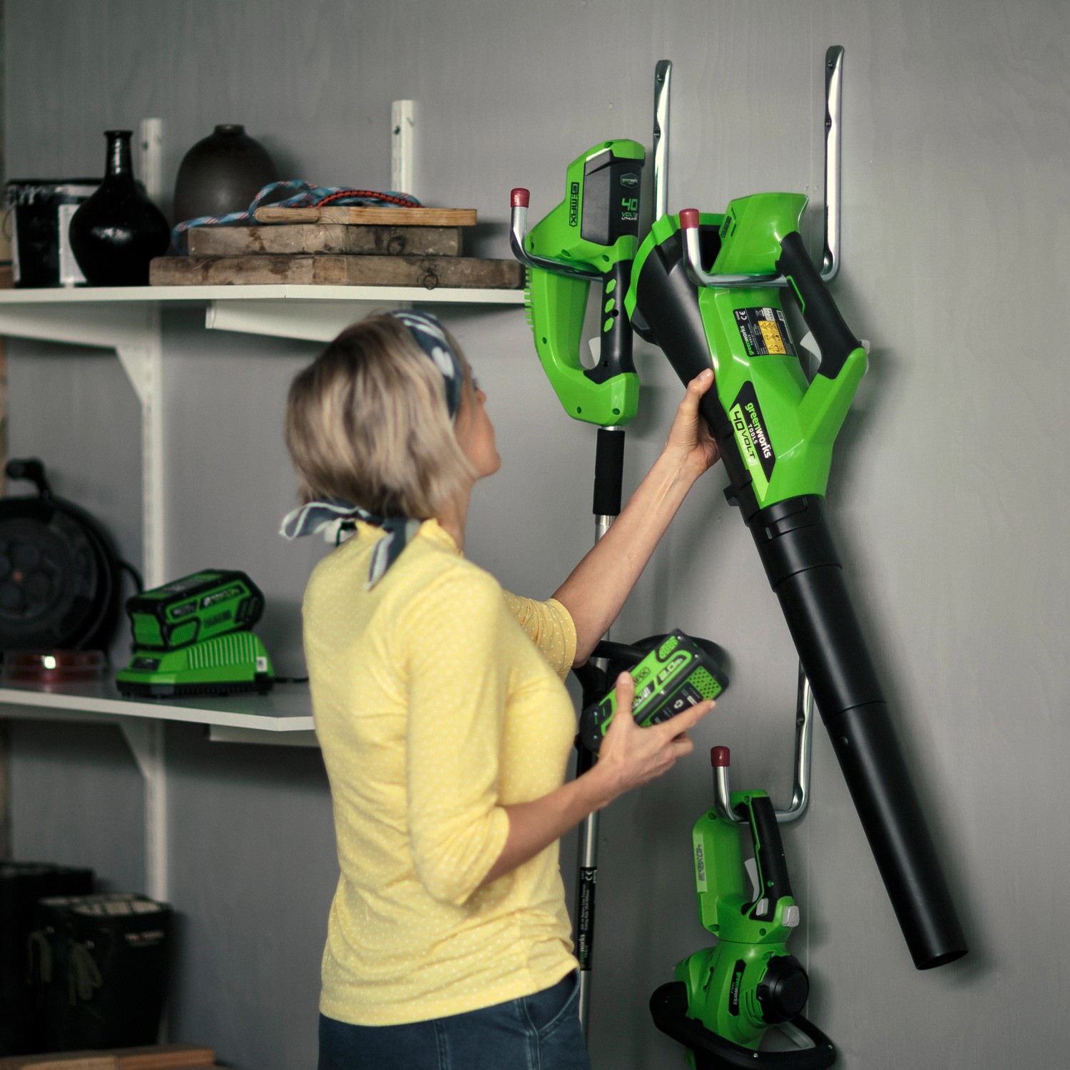 Greenworks Akku Laubbläser G40AB 40 V Solo ohne Akku und Ladegerät