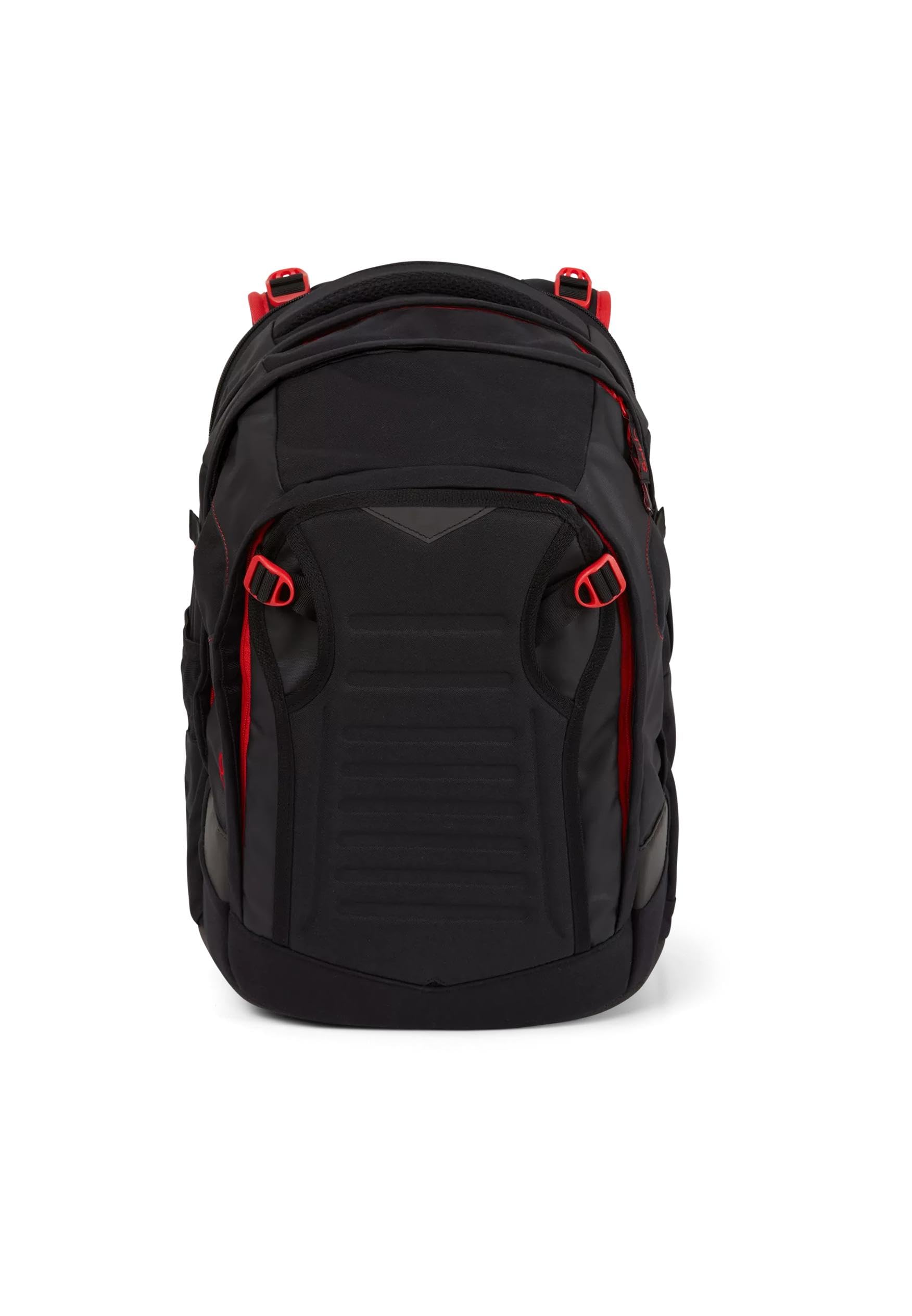 satch002 820  match Schulrucksack ergonomisch, erweiterbar auf 35 Liter, extra Fronttasche, Fire Phantom - Schwarz