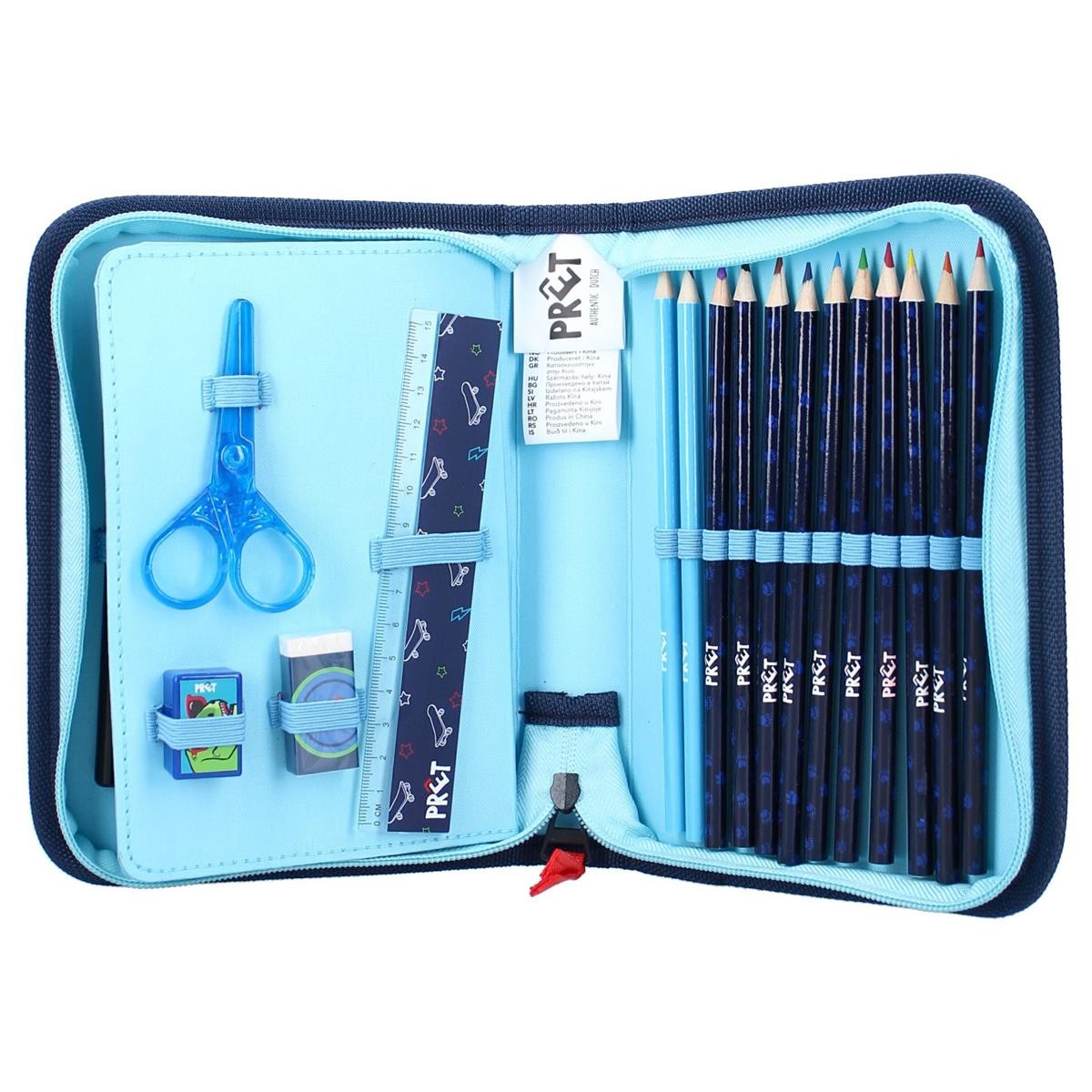 Schreibset, Bleistifte, Scheren, Lineal, Etui