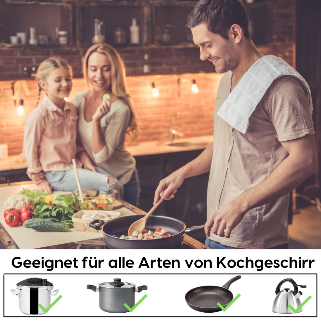 PKM EB-GK-2R Kochfeld Doppelkochplatte Autark Glaskeramik | Restwärmeanzeige Knebel Bedienung Edelstahlrahmen 3000 Watt