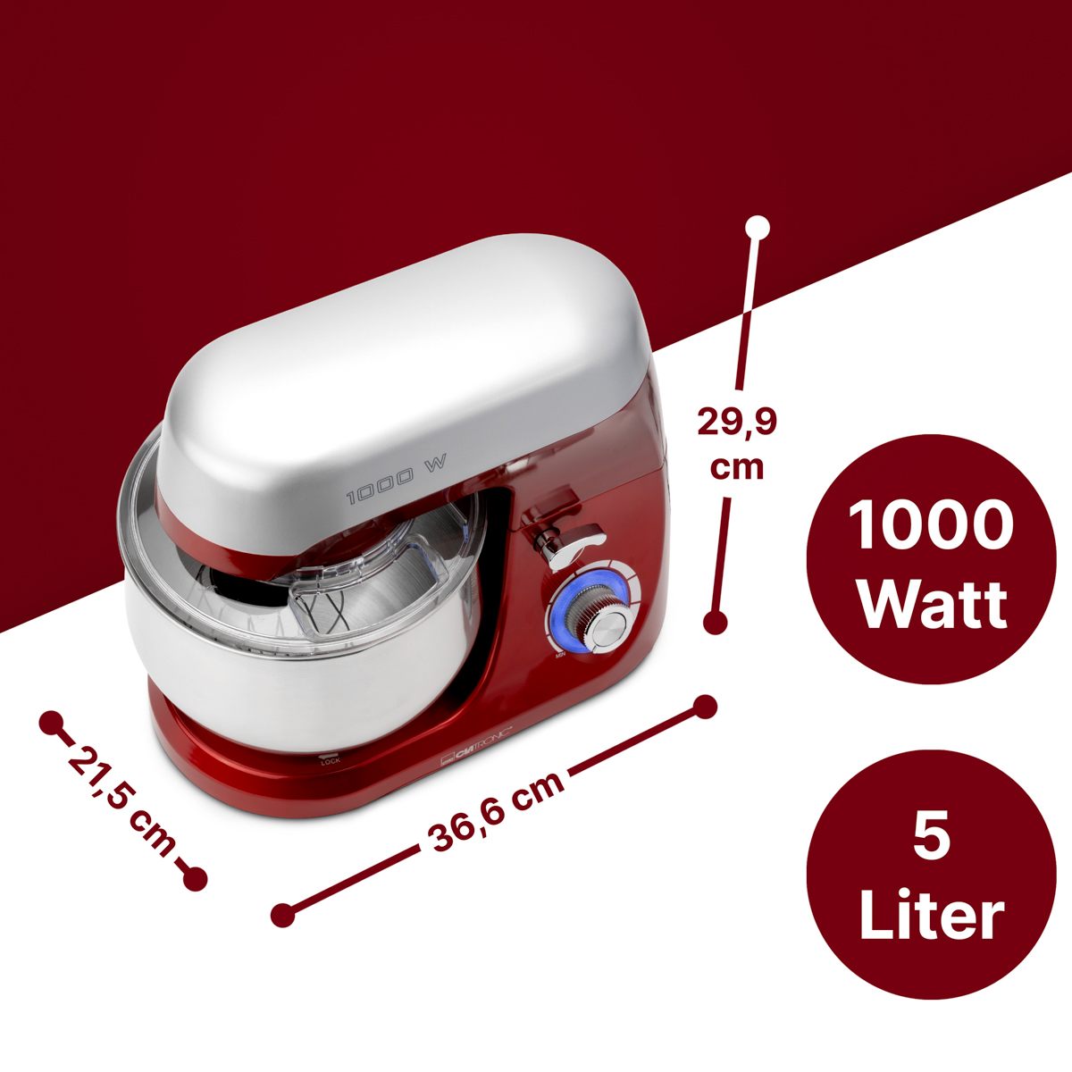 Clatronic Knetmaschine KM 3709 rot