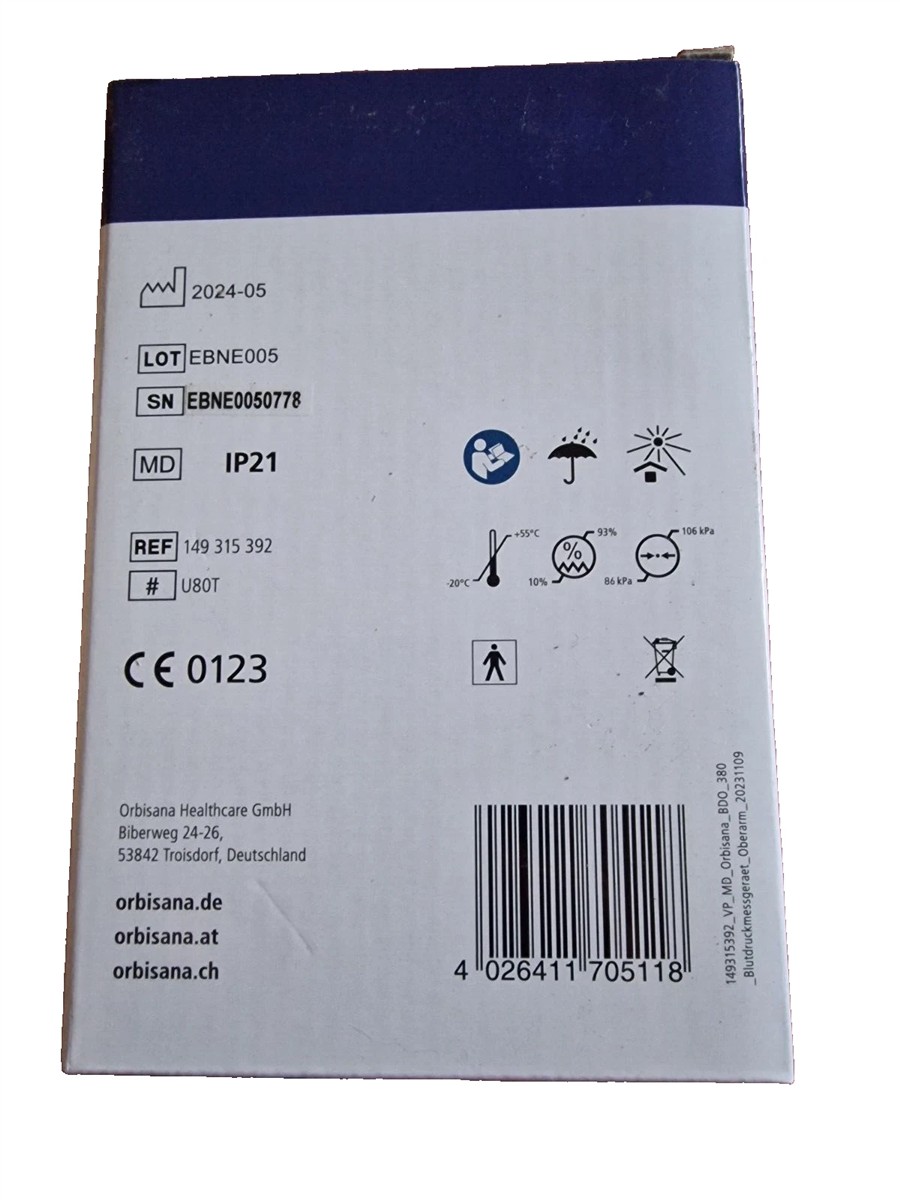 Orbisana BDO 380 Oberarm Blutdruckmessgerät
