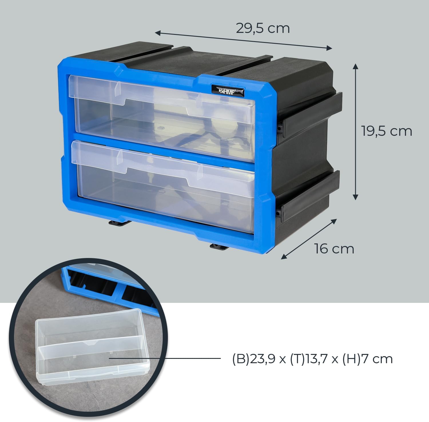 Werkzeugbox, Aufbewahrungsbox, Schubladeneinsatz, Plastikschublade, Werkzeugorganizer