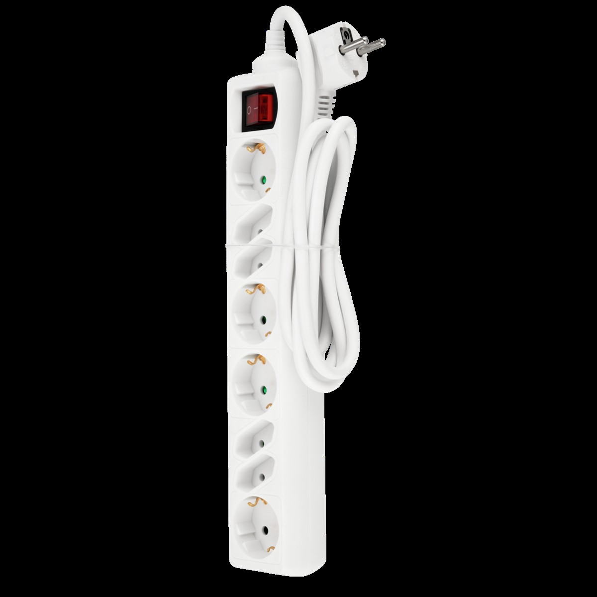 Mehrfachstecker, Steckdosenleiste, Netzschalter, Eurostecker, Kabelsalat