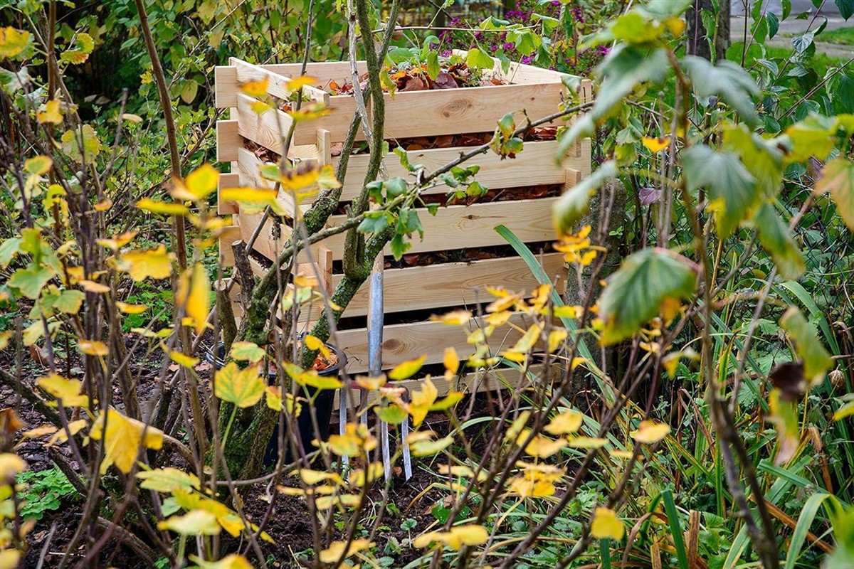 Holzkorb, Holzkorb mit Deckel, Korb aus Holz, Gartenkorb, Holzbox