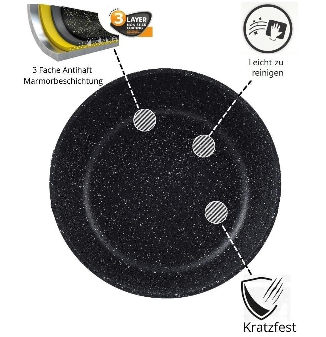 Non-stick, Spezialpfanne, Marmoroptik, Antihaftbeschichtung, Kratzfest