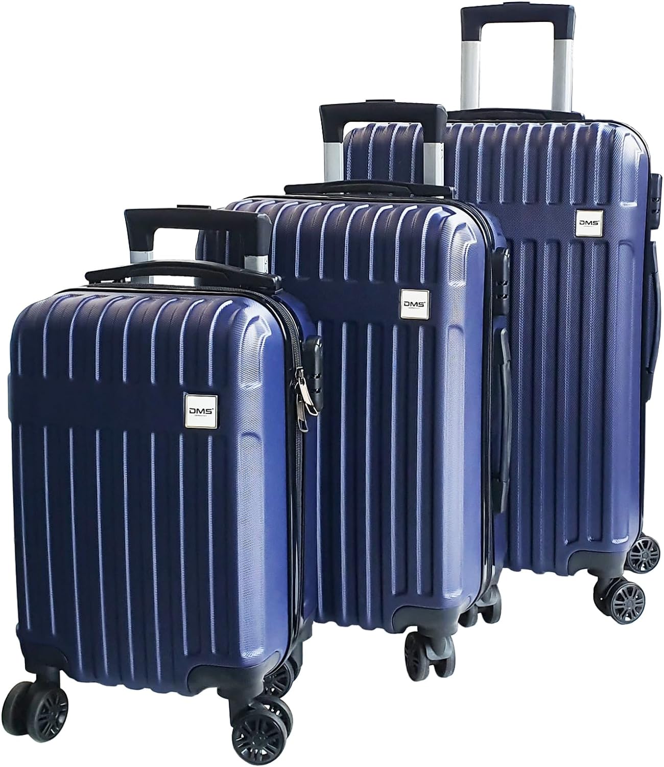 DMS 3tlg Hartschalenkofferset Koffer Reisekoffer Trolley blau