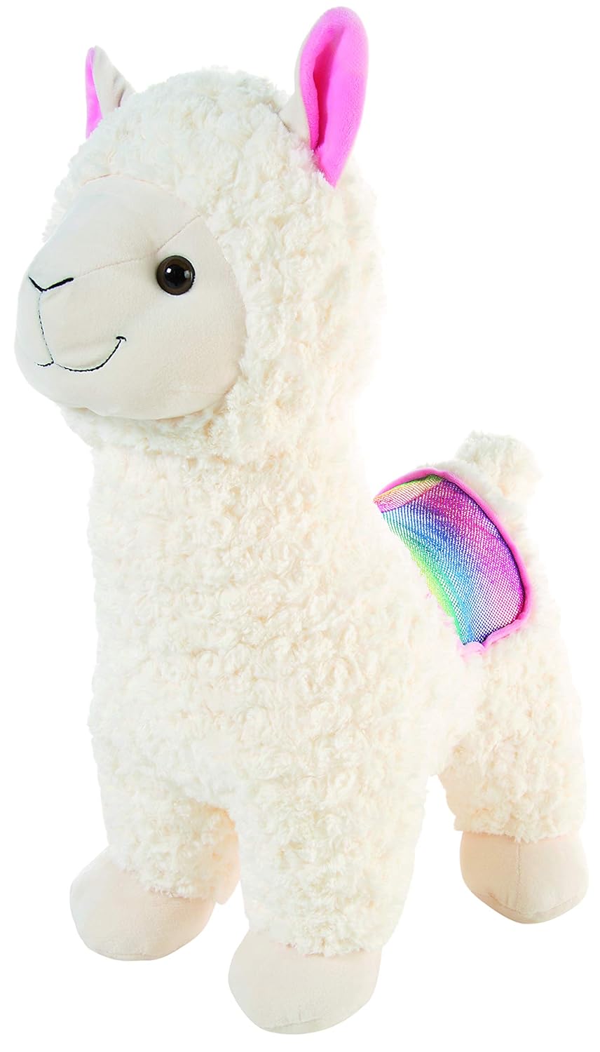 Heunec 903975 Lama Kuscheltier mit Regenbogen Glitzer Decke