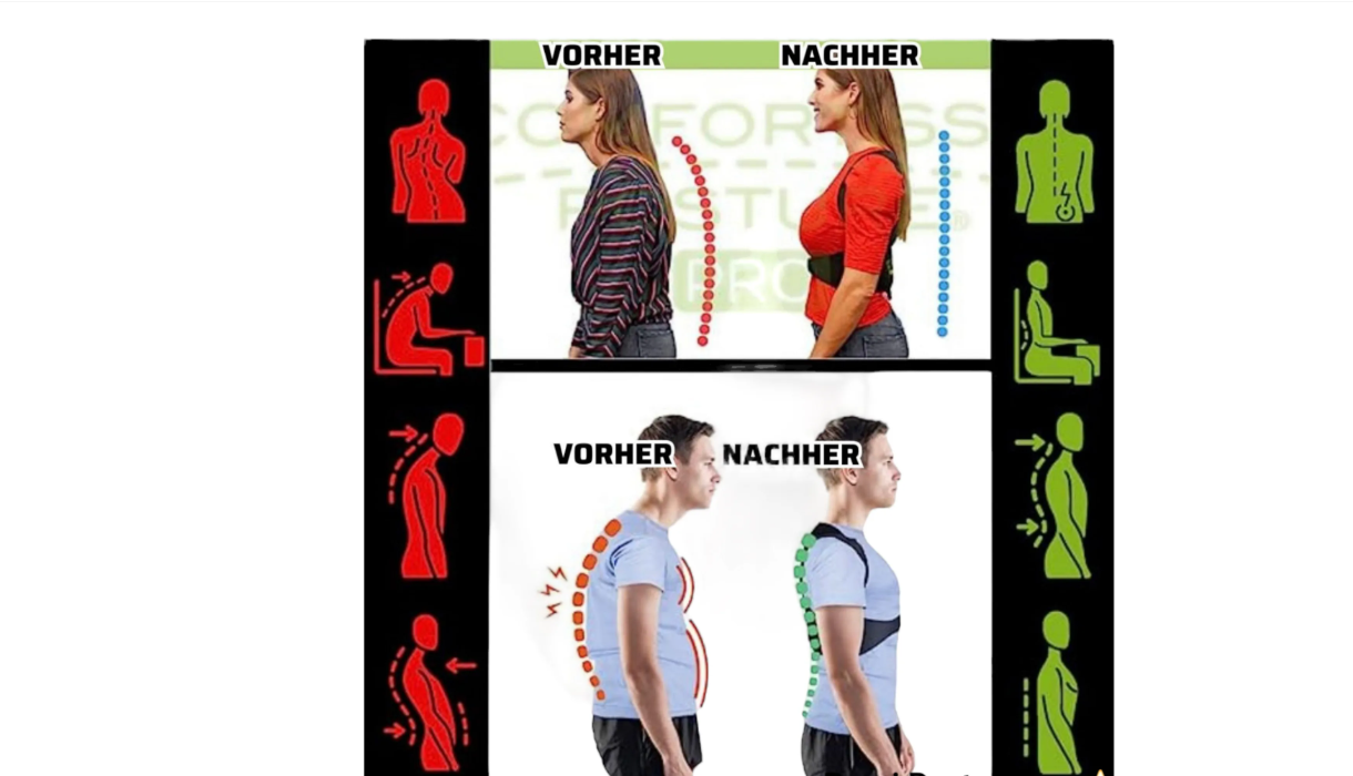 Geradehalter für Rücken S-M Rückenstabilisator Posture Pro Comfortisse