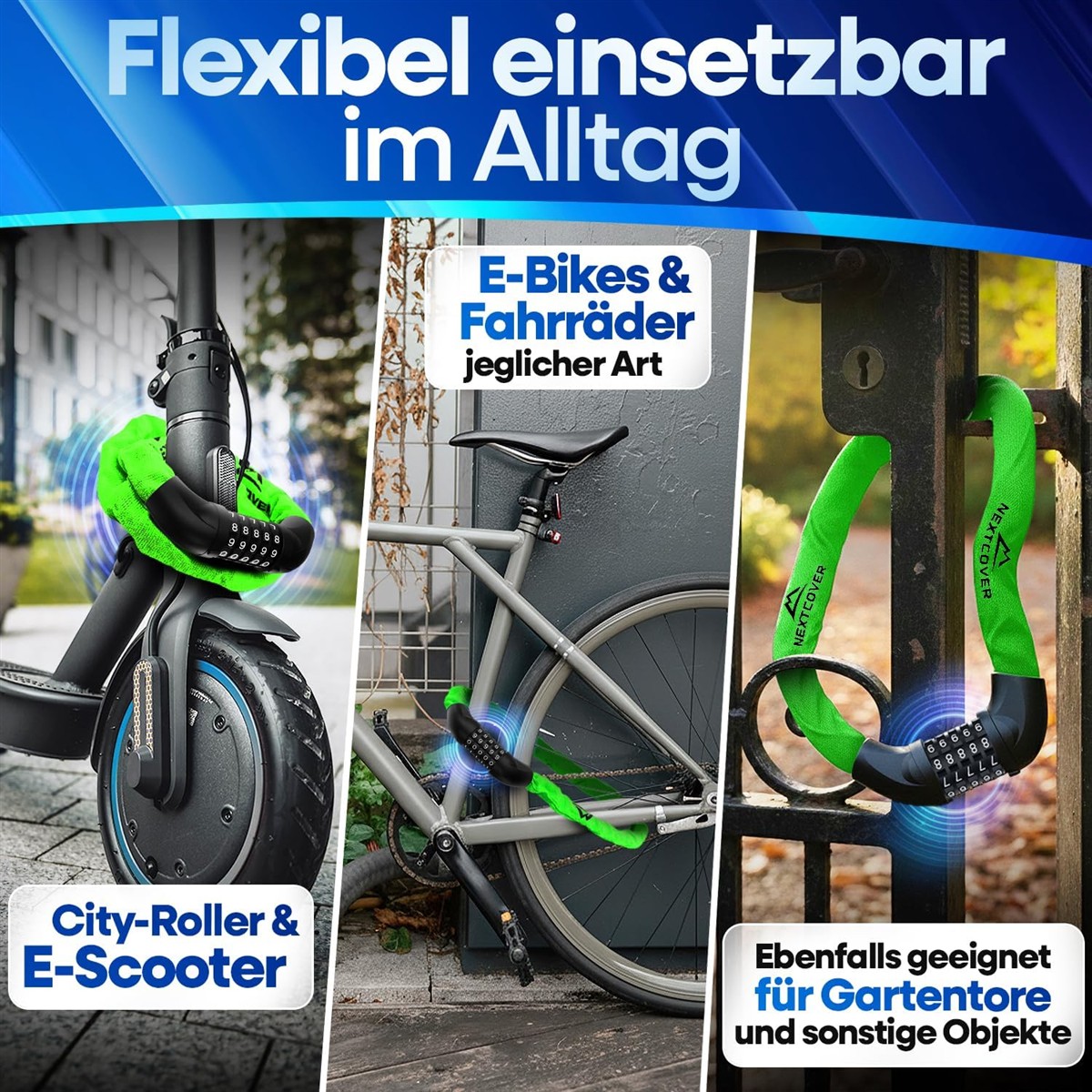 E-Bike-Schloss, Kombinationsschloss, Sicherheitskabel, Fahrradschloss, Schloss Kollektion