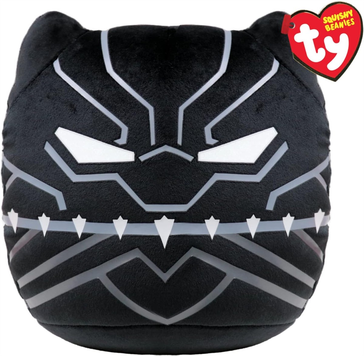 Kuschelkissen, Kinderkissen, Ty-Plüschkissen, Schwarz-graues Muster, Panda-Maske Design