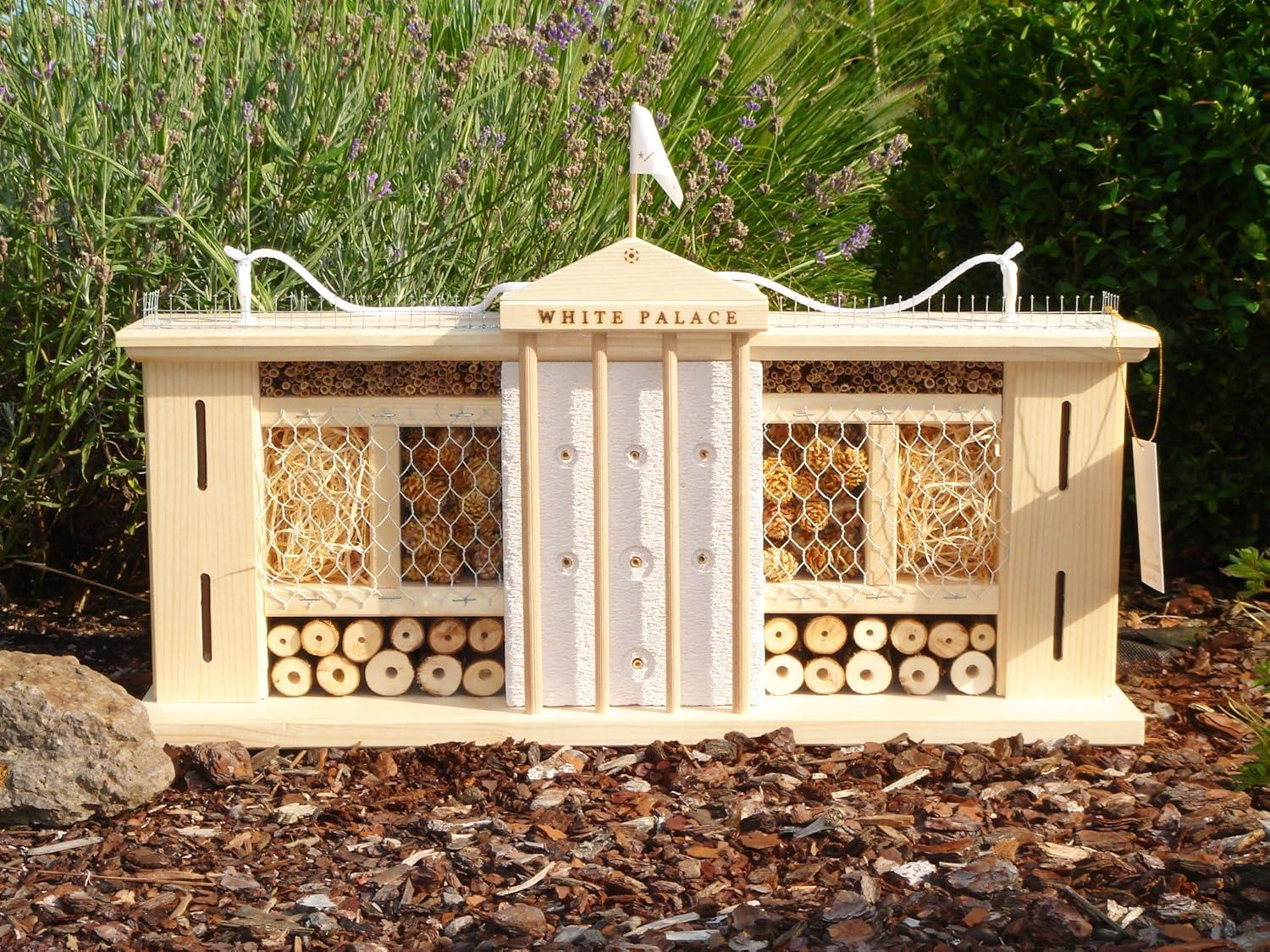 dobar LUXUS-INSEKTENHOTELS "Weißer Palast" Design Wildbienenhaus Nisthilfe für solitäre Wildbienen Insekten Nisthöhle als Bausatz