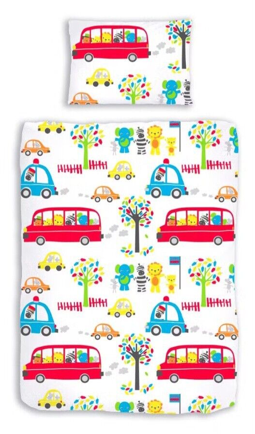 Dobnig Baby Renforcé Bettwäsche Träumschön Kinder-Kollektion Kinderbettwäsche Autos Jungen Mädchen Bettwäsche Set