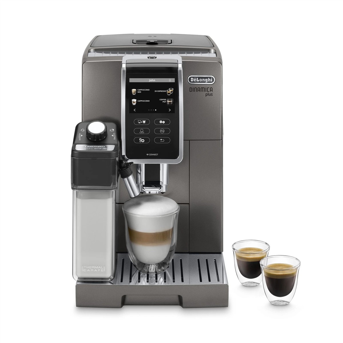 DE'LONGHI Kaffeevollautomat Dinamica Plus Espressomaschine Modell ECAM376.95.T