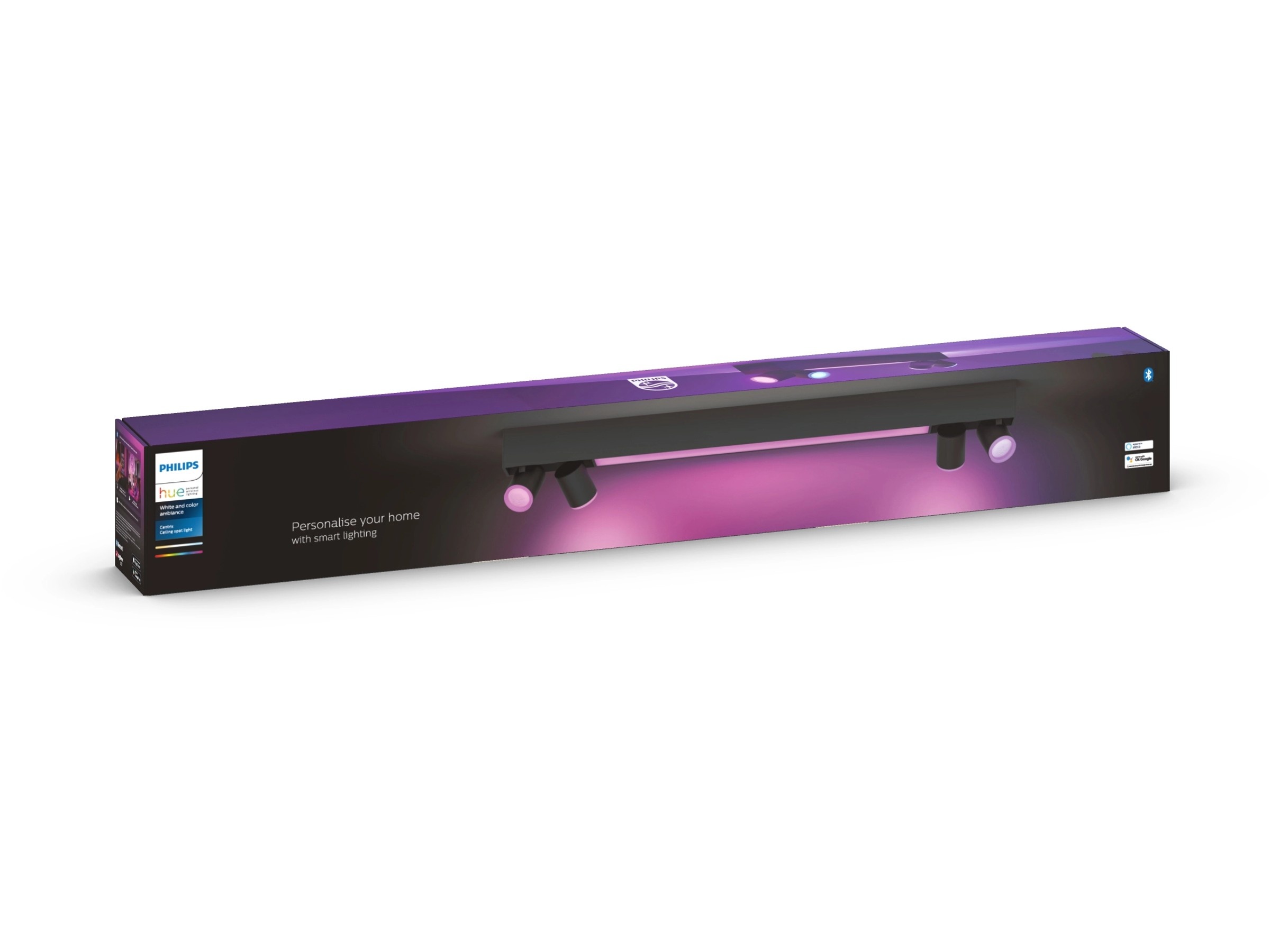 Philips Hue Spot 4 flg. White & Color Ambiance Centris Spot Schwarz 4200 lm