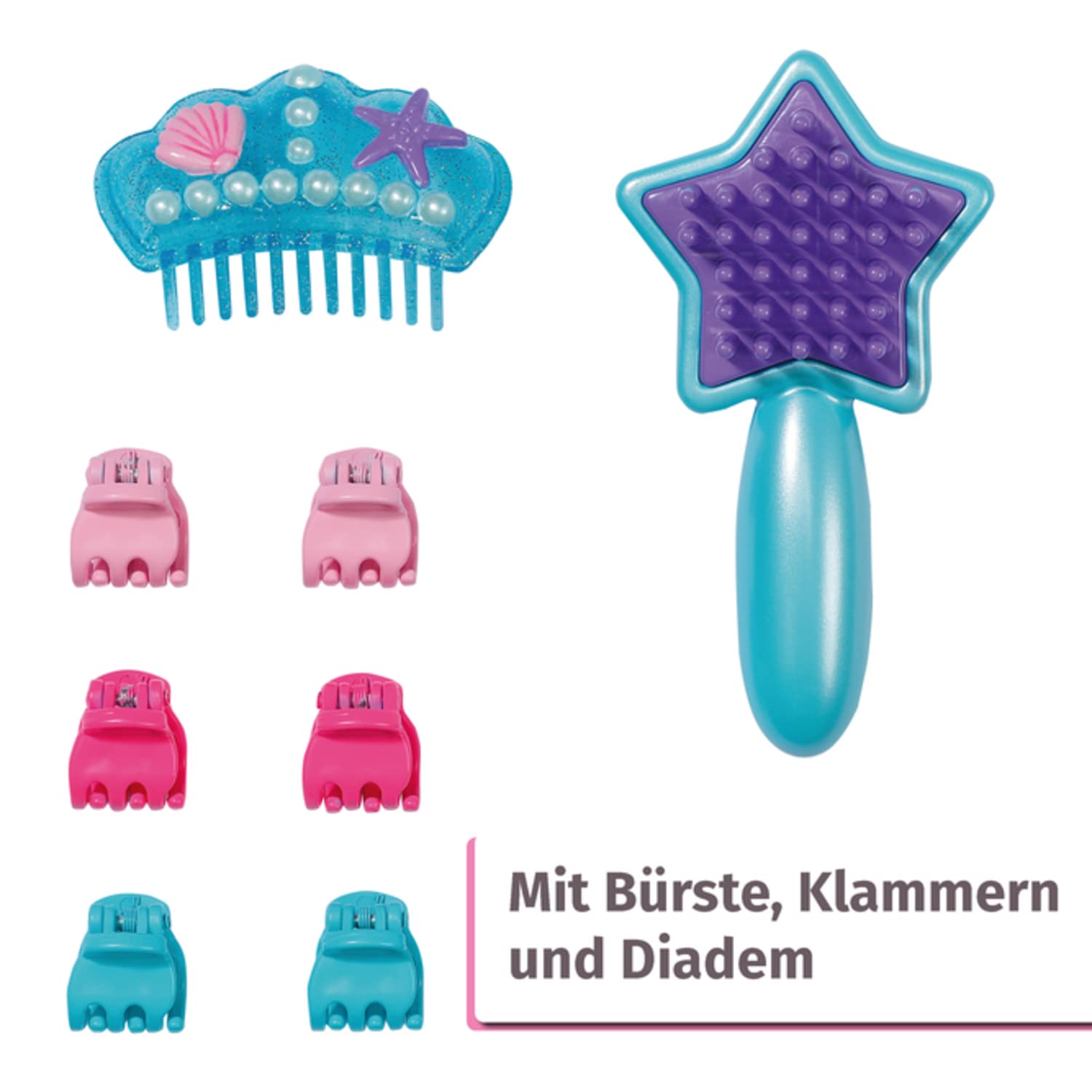 Zapf Creation 830550 BABY born Sister Styling Head Meerjungfrau Schminkkopf Frisierkopf Duschkopf
