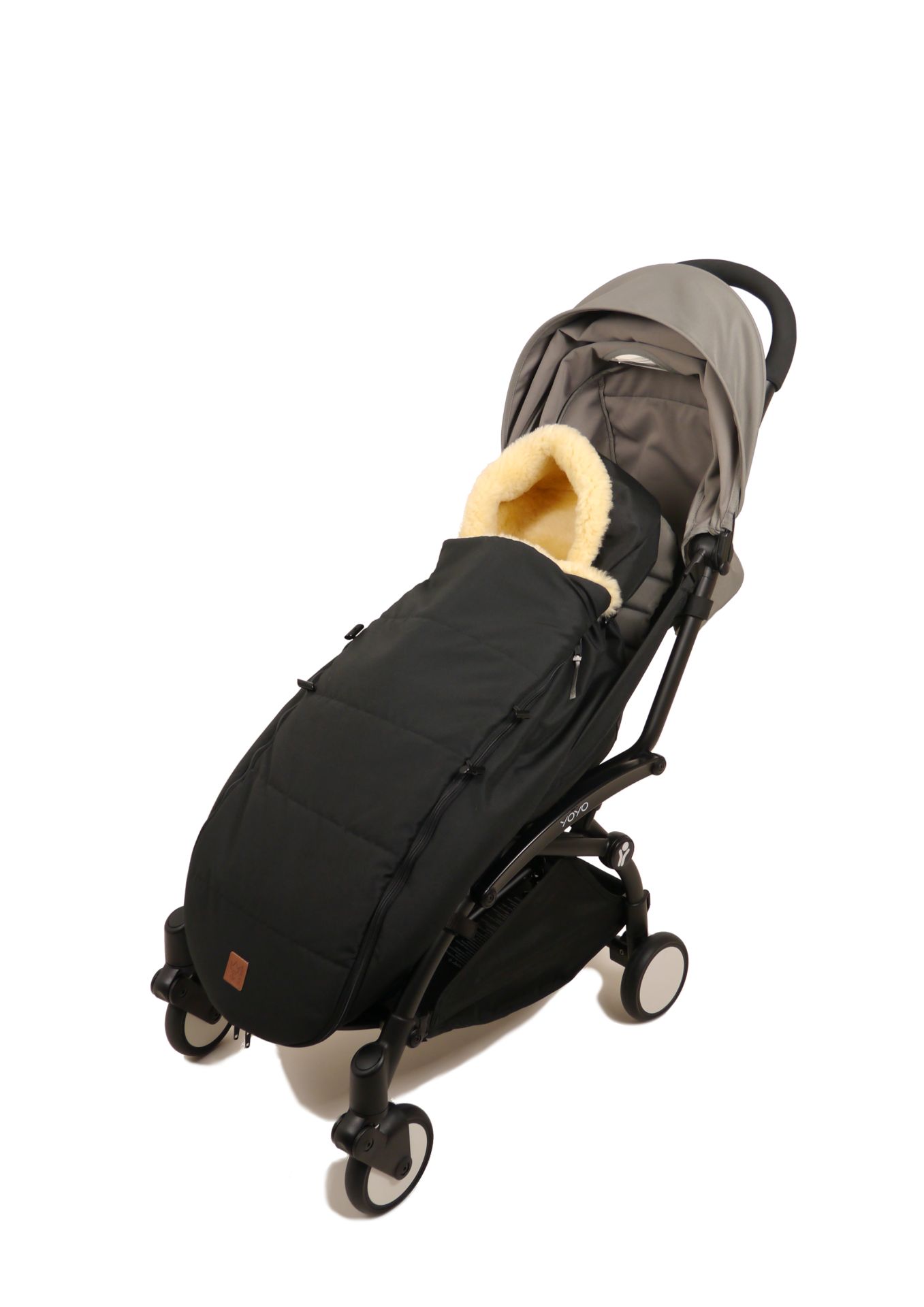 Kaiser 65143770  Premium Lammfell Fußsack passgenau für YOYO, Lammfell natural honey, Fb. anthracite melange