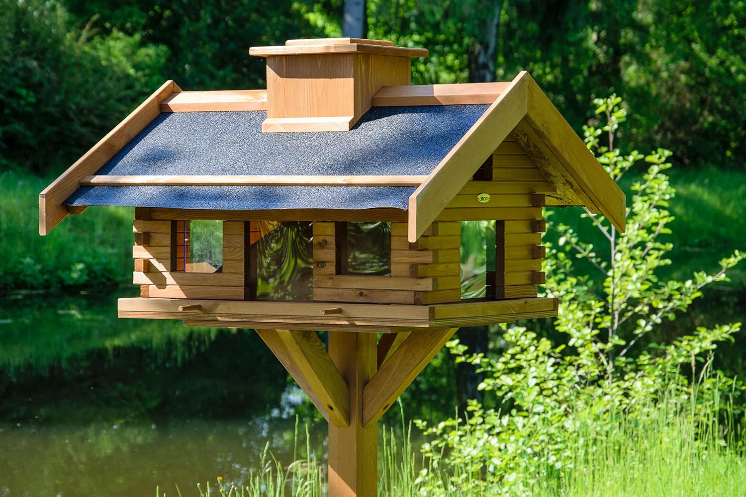 Dobar XXL Vogelvilla Vogelhaus Massivholz Vogelfutterhaus Futterstation Futterstation