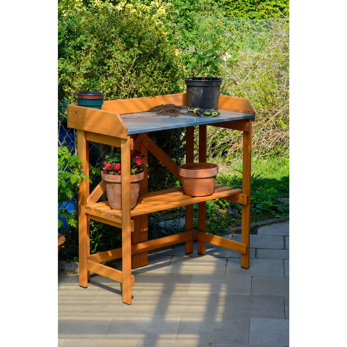 Dobar Klappbarer Pflanztisch Gärtnertisch Blumentisch Umtopftisch Holz