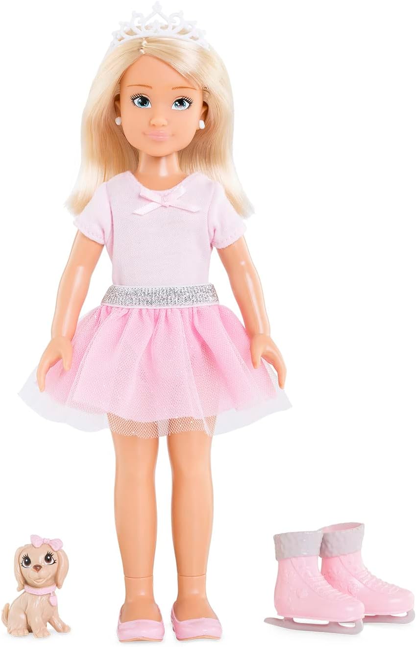Corolle Girls Valentine Ballerina Set Ankleidepuppe mit Hund Krönchen Krone  Ohrringe Schlittschuhe Spielpuppe mit Vanilleduft