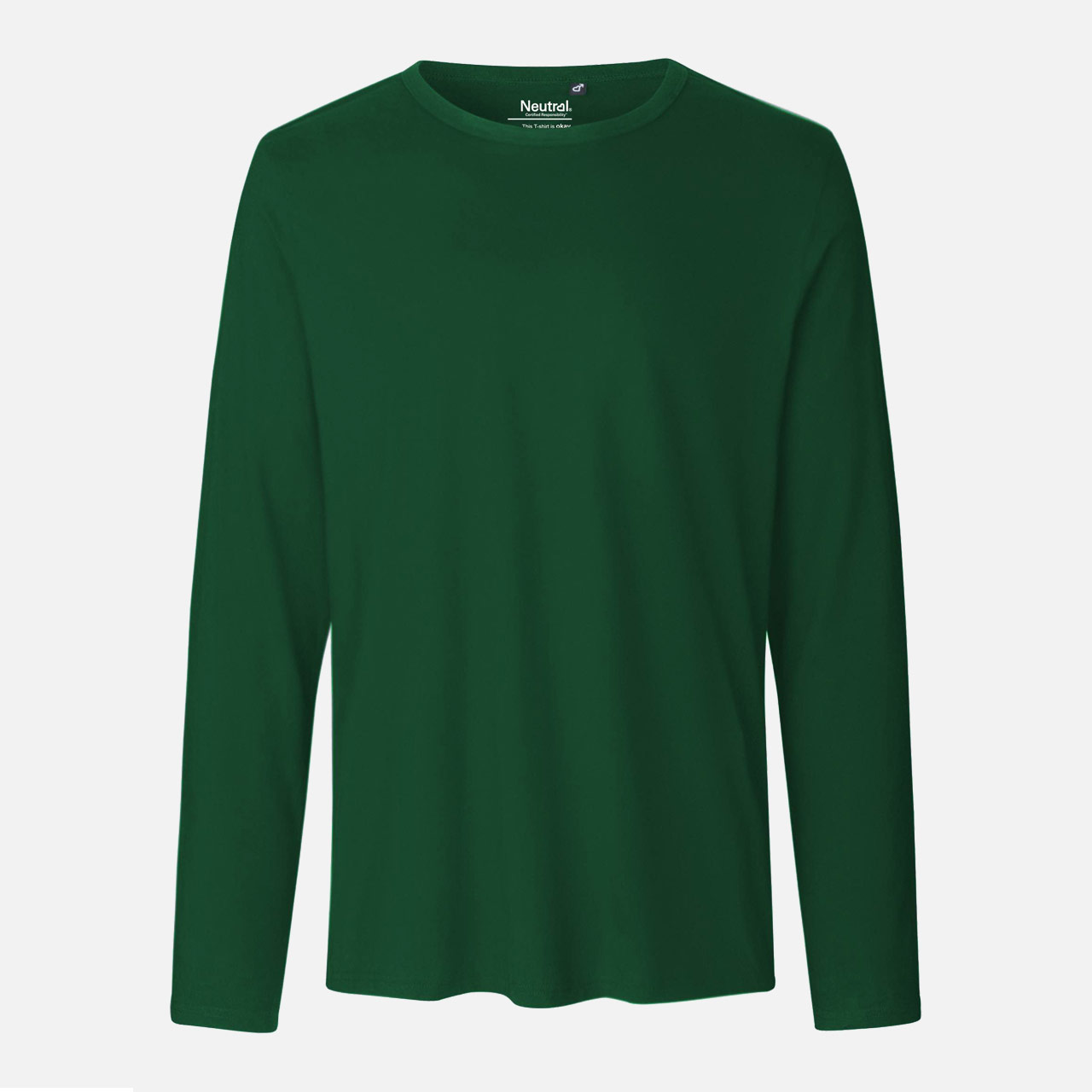 Mens Long Sleeve Shirt - Bio Baumwolle - Bottle Green