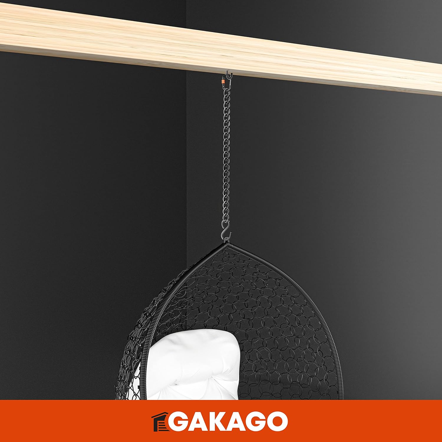 Gakago Verlängerungskette als Hängesessel Kette Schaukel Verlängerung Boxsack Halterung 70cm schwarz