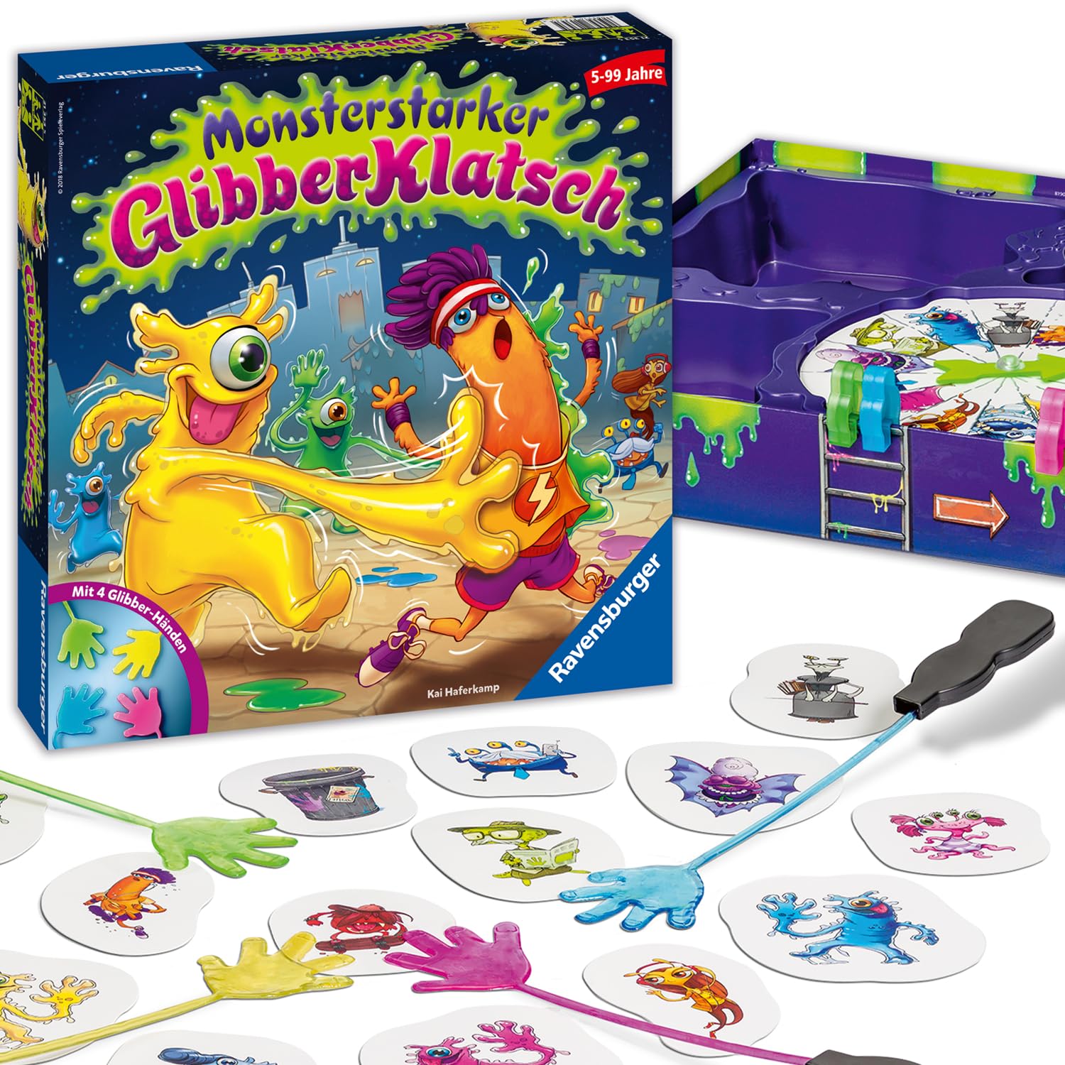 Ravensburger 213535 Kinderspiel Monsterstarker Glibber-Klatsch Familienspiel
