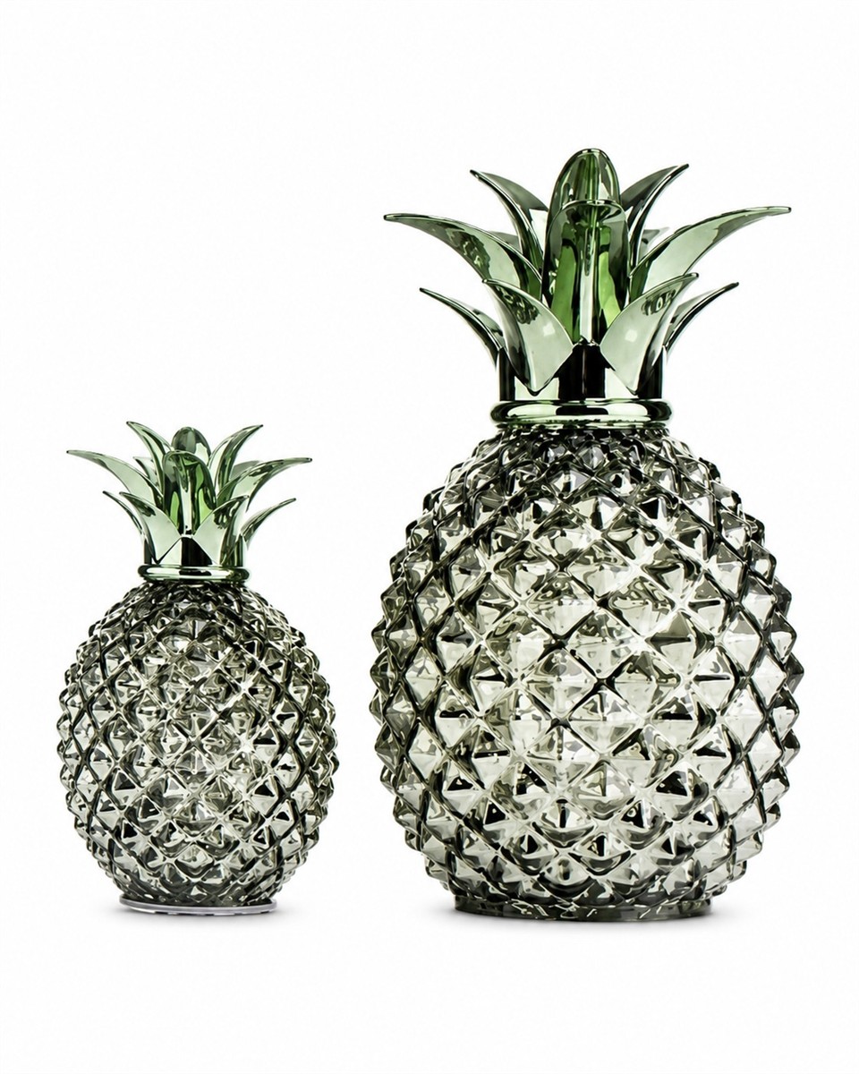 glas, ananas, deko, grün, kristall