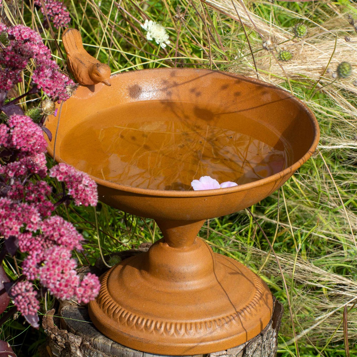 Terracotta, Vogeltränke, Garten, Stand, Schale