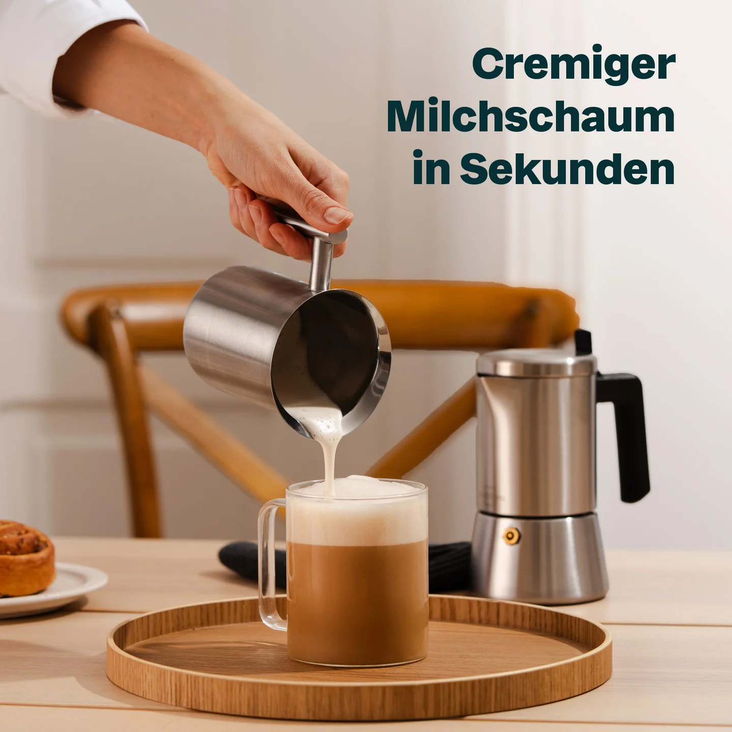Milchaufschäumer Edelstahl Silberthal Barista - elektrisch für Latte & Cappuccino