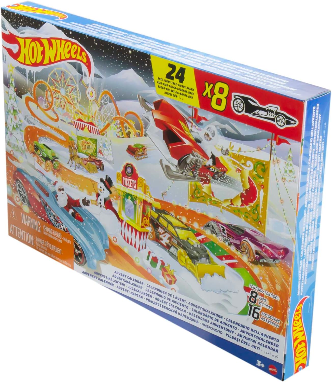 Hot Wheels Adventskalender HCW15 mit Spielzeugautos Spielmatte Weihnachten Weihnachtsgeschenk