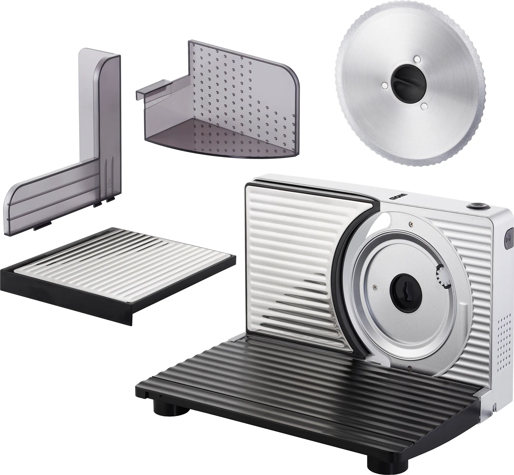 Unold 78866 ALLESSCHNEIDER Curve Silver, 100 W, 230 V, zusammenklappbar Edelstahlmesser Silber/Schwarz Edelstahl