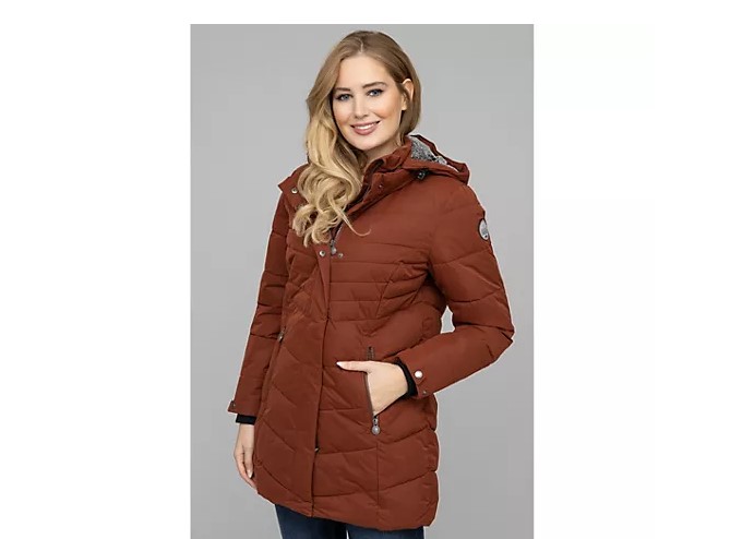 CENTIGRADE Steppjacke Kapuze mit Webpelz 2in1-Optik Damenjacke Gr. 52