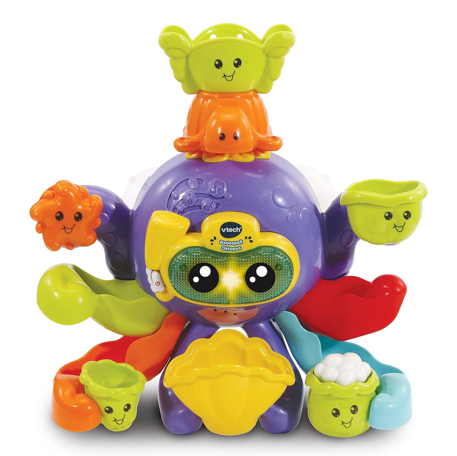 VTech 80-555204 Baby Badespaß Oktopus Interaktives Badespielzeug spricht und singt Melodien Spielspaß Badewanne Badeabenteuer