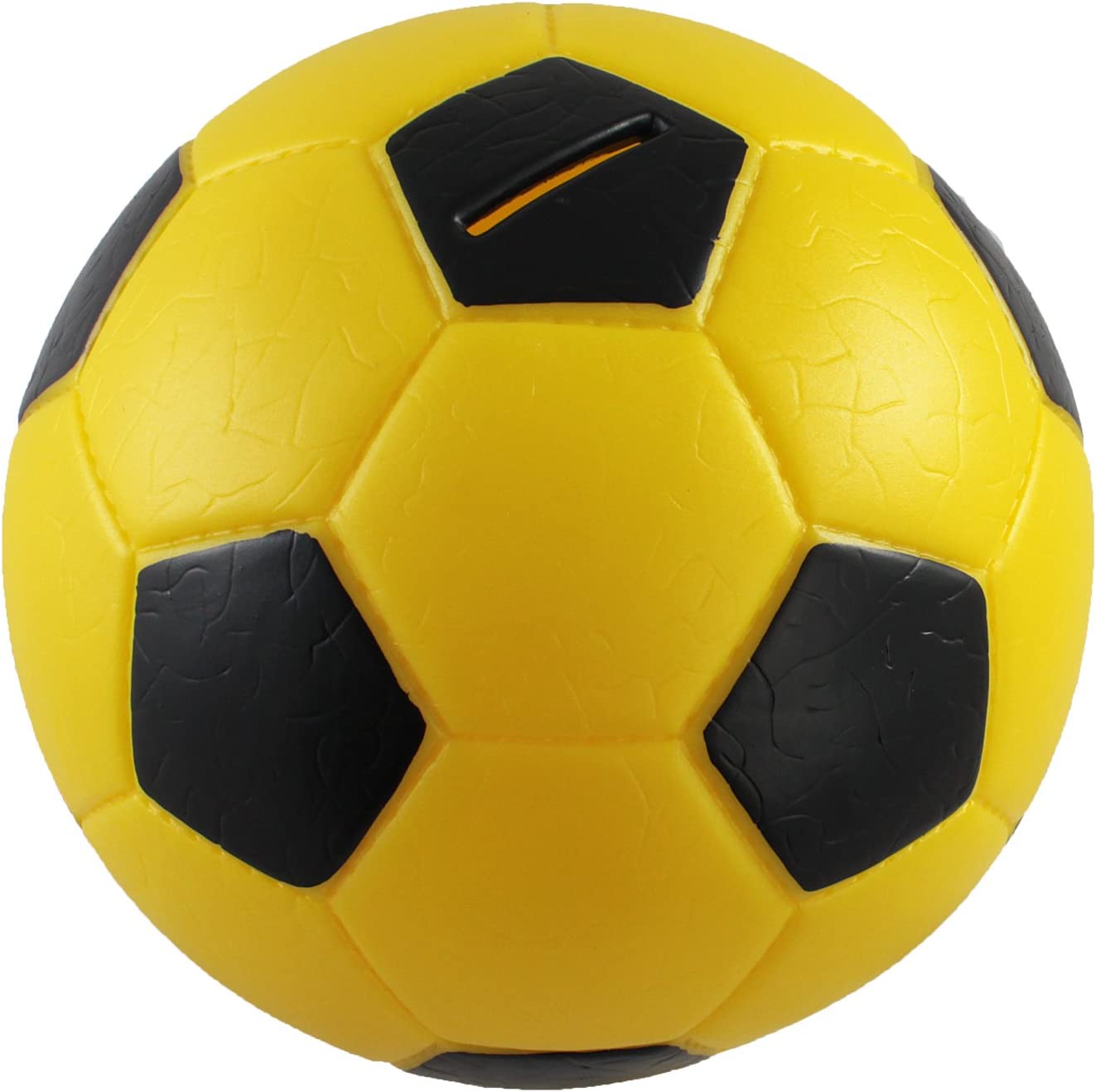 HMF Spardose Fußball Lederoptik Ø15cm gelb/weiß