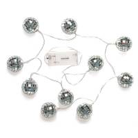 LED Licherkette Discokugel 10 L Batteriebetrieb, warm weiss