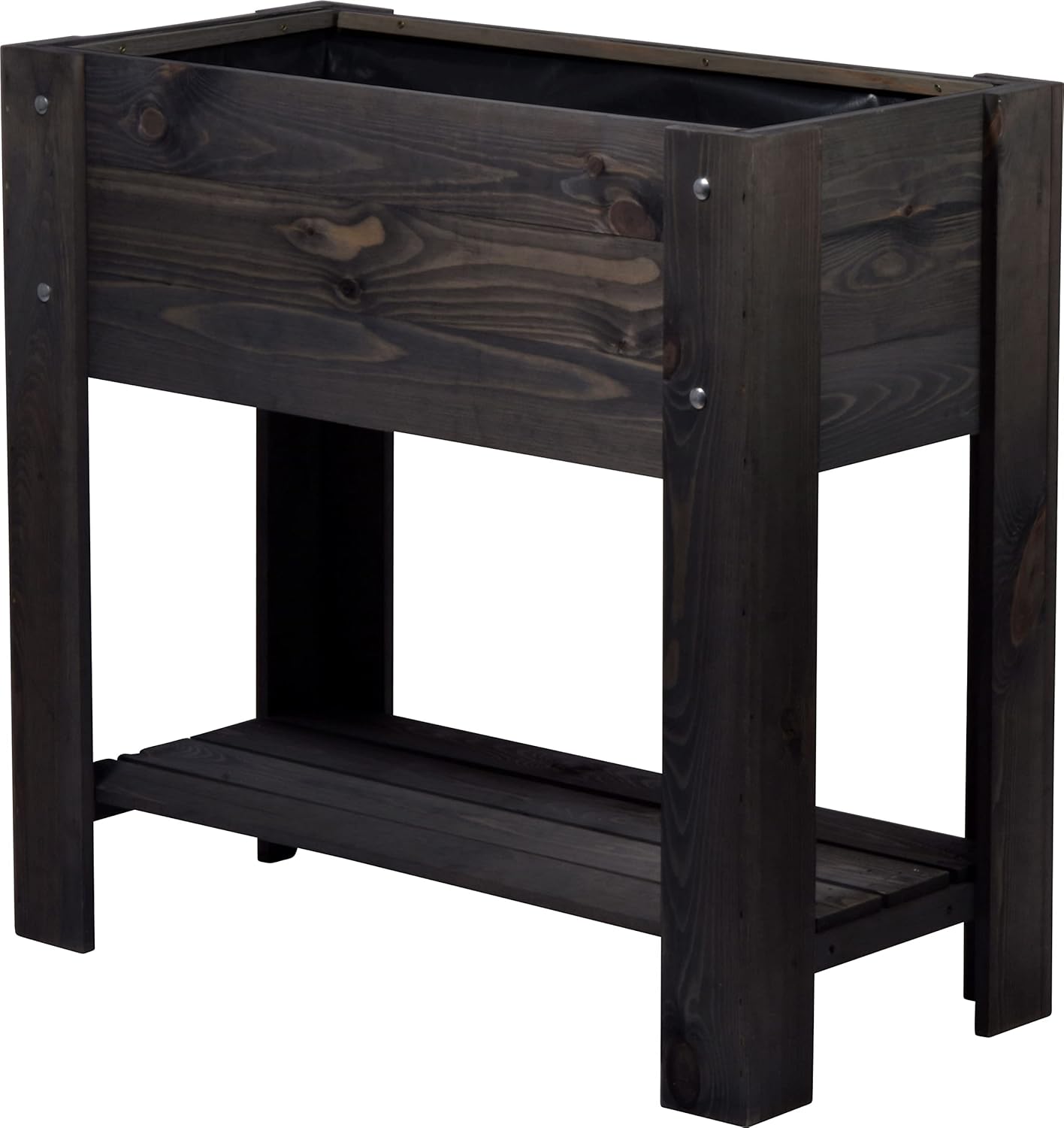 dobar Hochbeet Urban mit Ablagefläche Erhöhtes Gemüsebeet Salatbeet aus Massiv-Holz Pflanzkasten für Balkon/Garten/Terrasse 80 x 40 x 78 cm Anthrazit