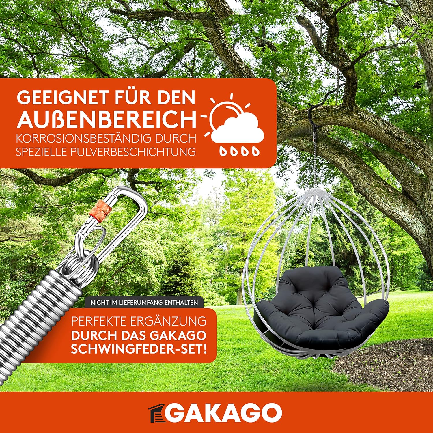 Gakago Verlängerungskette als Hängesessel Kette Schaukel Verlängerung Boxsack Halterung 100cm 360Grad silber