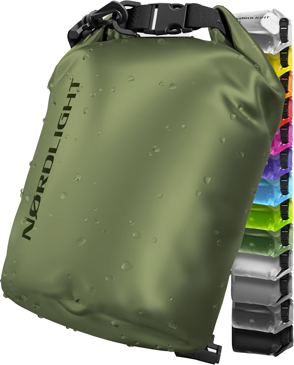 Nordlight Wasserdichter Rucksack Dry Bag 10L - Roll Top Rucksack Kurierrucksack oliv