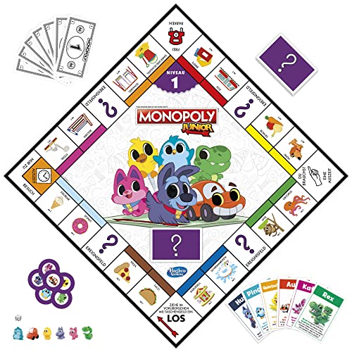 Hasbro F8562100 Monopoly Junior 2in1 Monopoly Spiel für Kinder Kinderspiel Junior