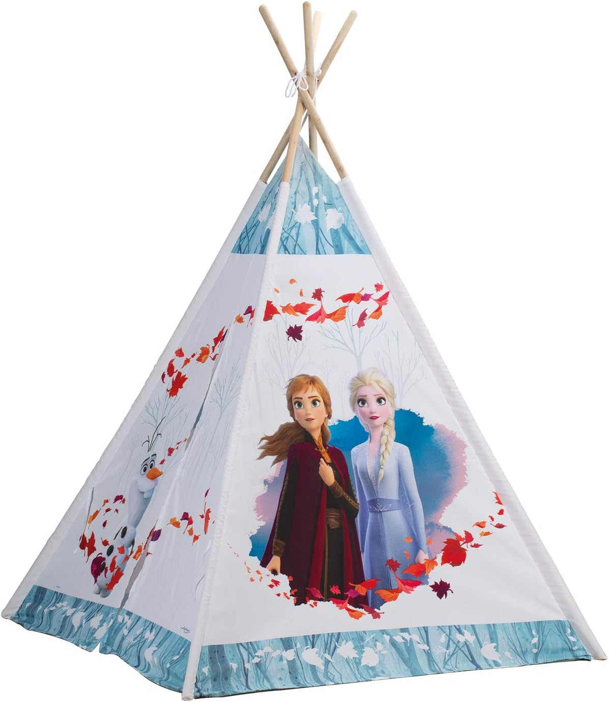 John 75216 Disney Frozen Eiskönigin Tipi aus Holz Spielzelt für drinnen und draußen