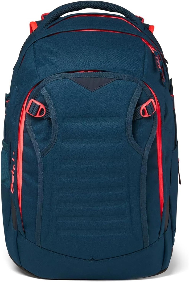 Rucksack, Schultertasche, Backpack, Nachtblau, rote Akzente
