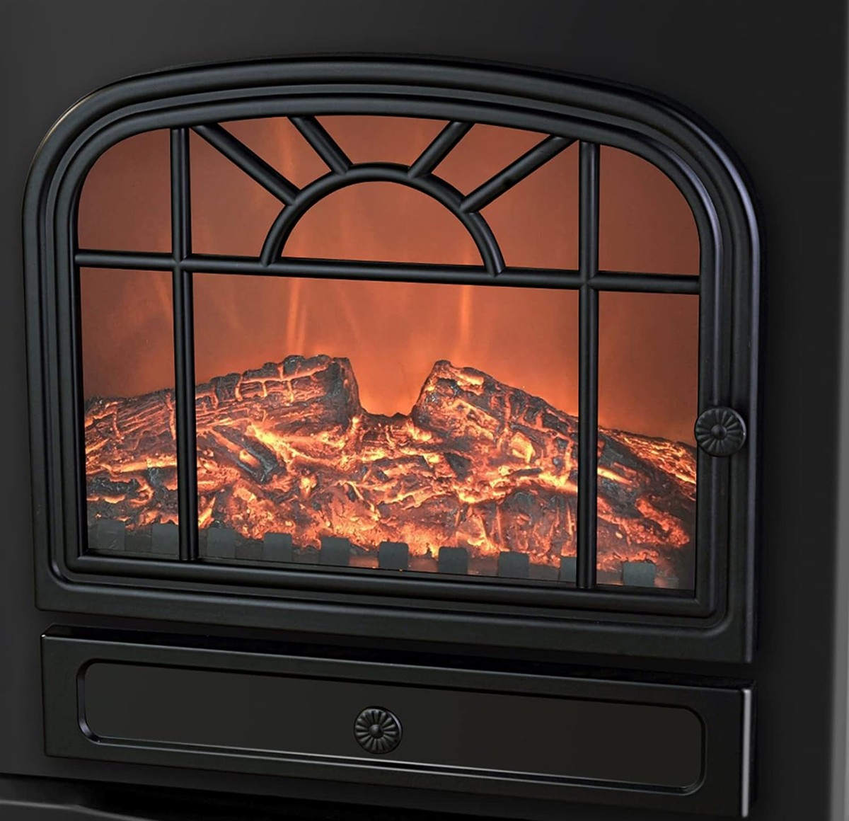 Gartenkamin, Elektrischer Kamin, Glutofen, Metallrahmen, Flammenoptik