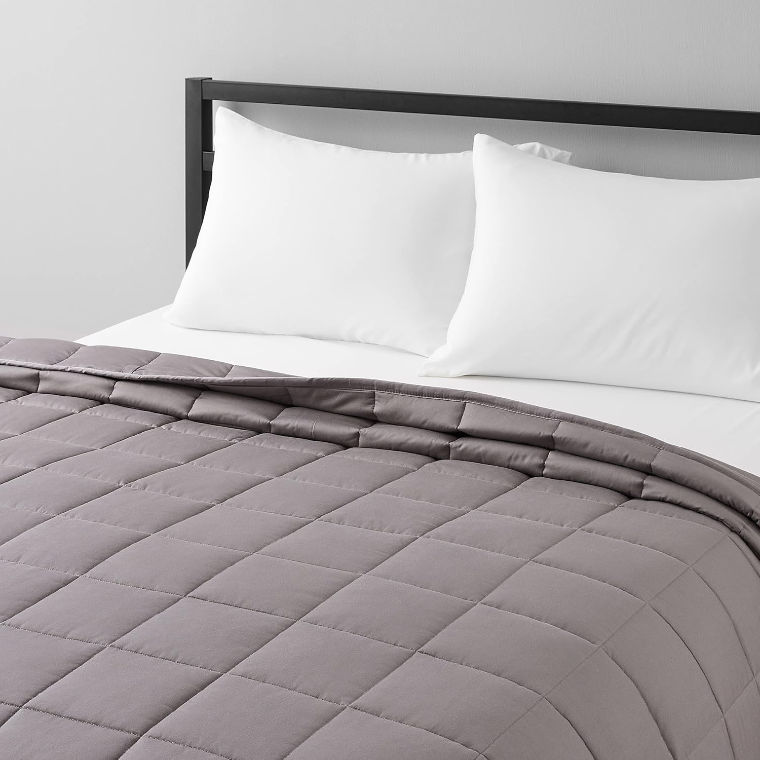 Amazon Basics Gewichtsdecke aus Baumwolle Beschwerungsdecke alle Jahreszeiten 9 kg 122 x 183 cm (Doppel), lit double dunkelgrau