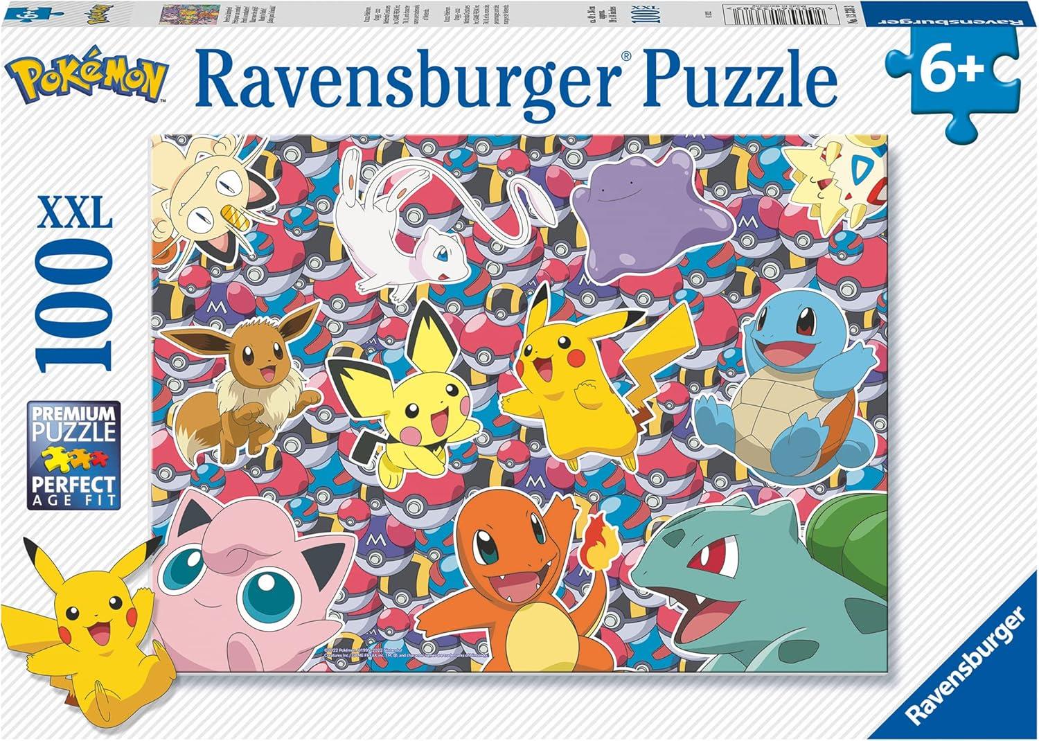 Ravensburger Kinderpuzzle 13338 - Bereit zu kämpfen! - 100 Teile XXL Pokémon Puzzle für Kinder ab 6 Jahren