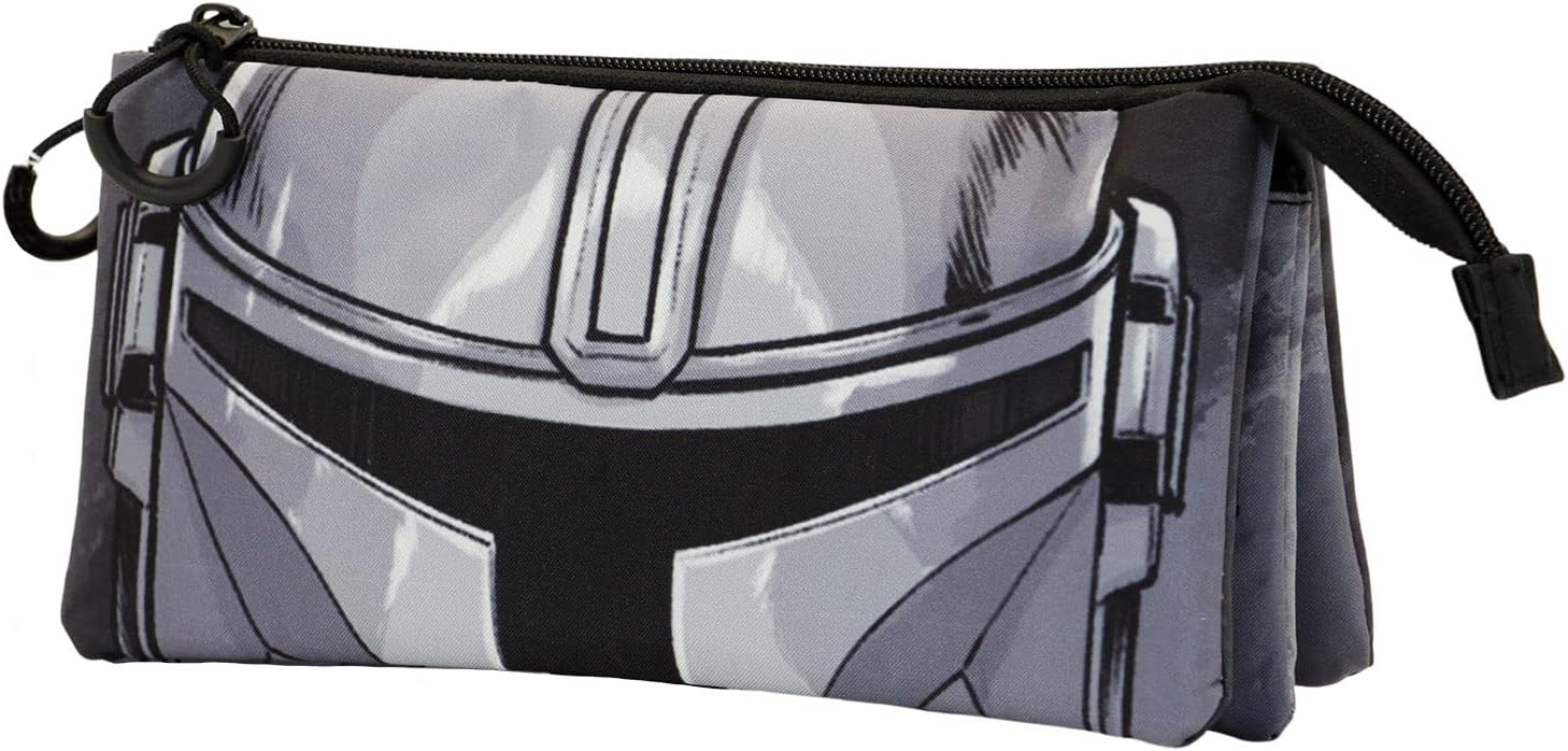 Star Wars The Mandalorian Helmet-Fan Dreifach Federmäppchen Mäppchen Stiftetasche