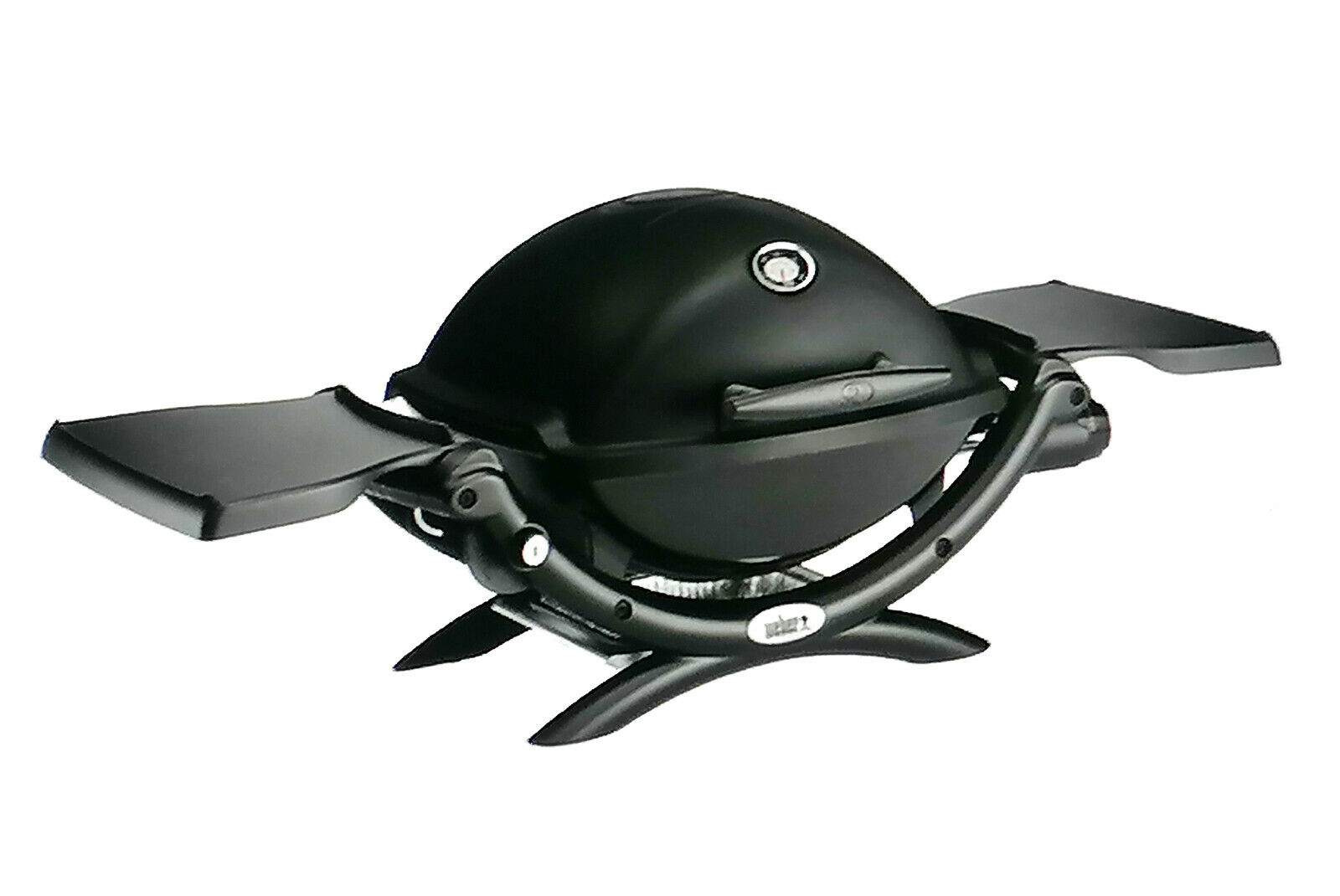 Weber Q1200 Gasgrill, 43 x 32cm Grillfäche, portabler BBQ Grill, 1 Brenner, 2-geteilter porzellanemaillierter Guss-Grillrost, mit Deckelthermometer- Schwarz (51010079)